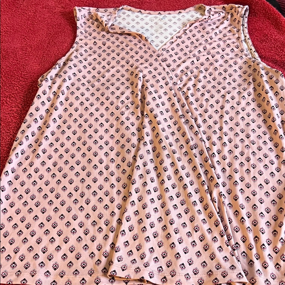 Croft & Barrow Pink Geometric Tank Top